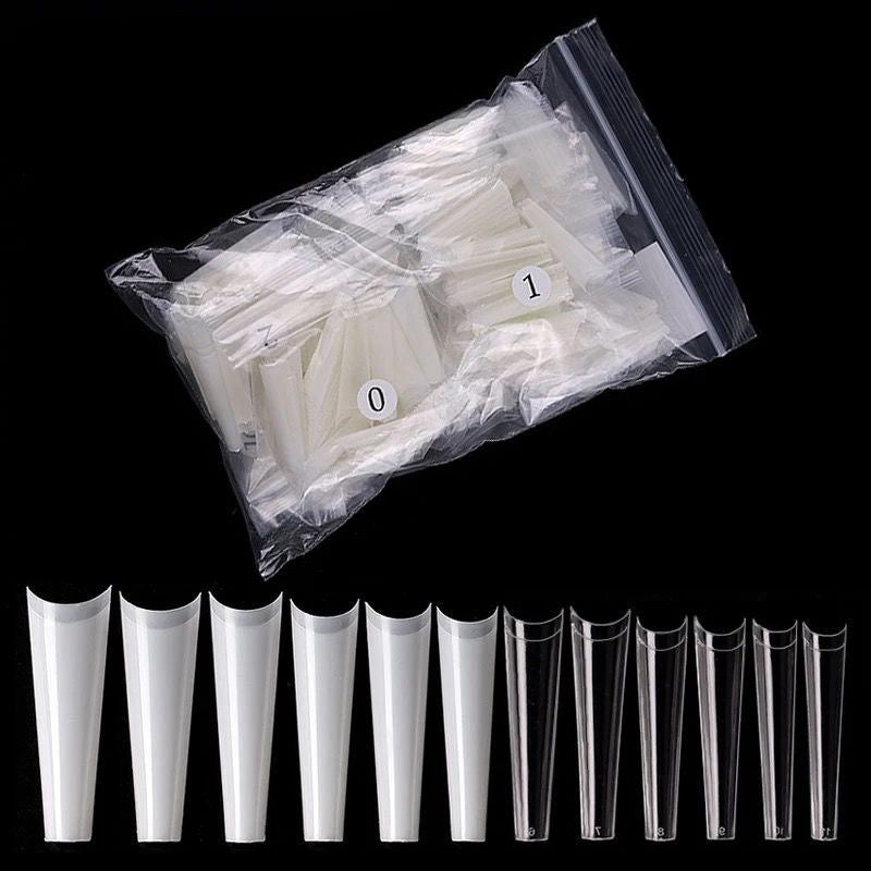 Bolsa de 500 uñas extra largas modelo Coffin y Curva C