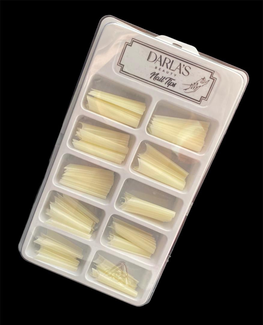 Caja de 100 uñas extra largas modelo Coffin y  Curva C