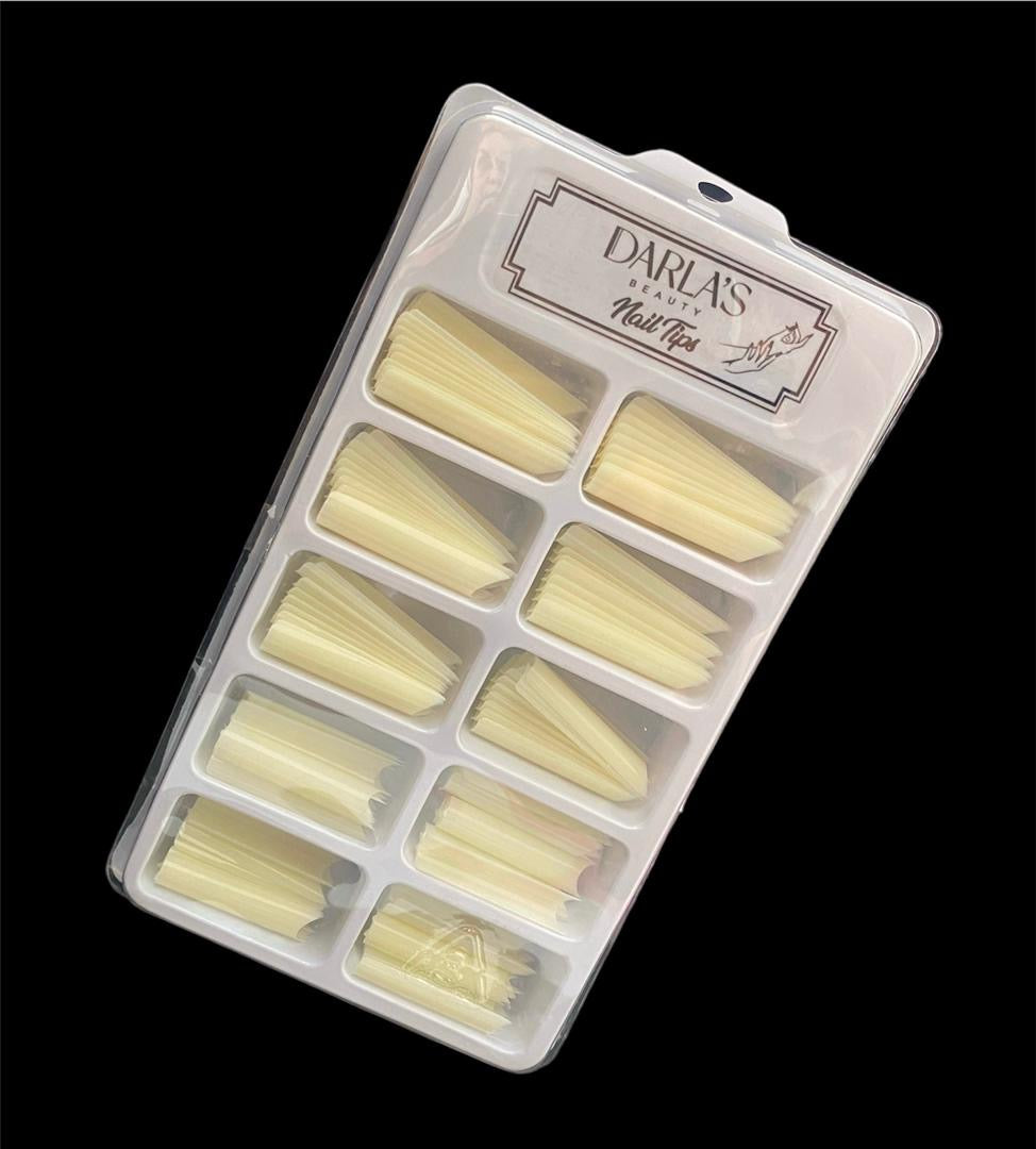 Caja de 100 uñas extra largas modelo Coffin y  Curva C