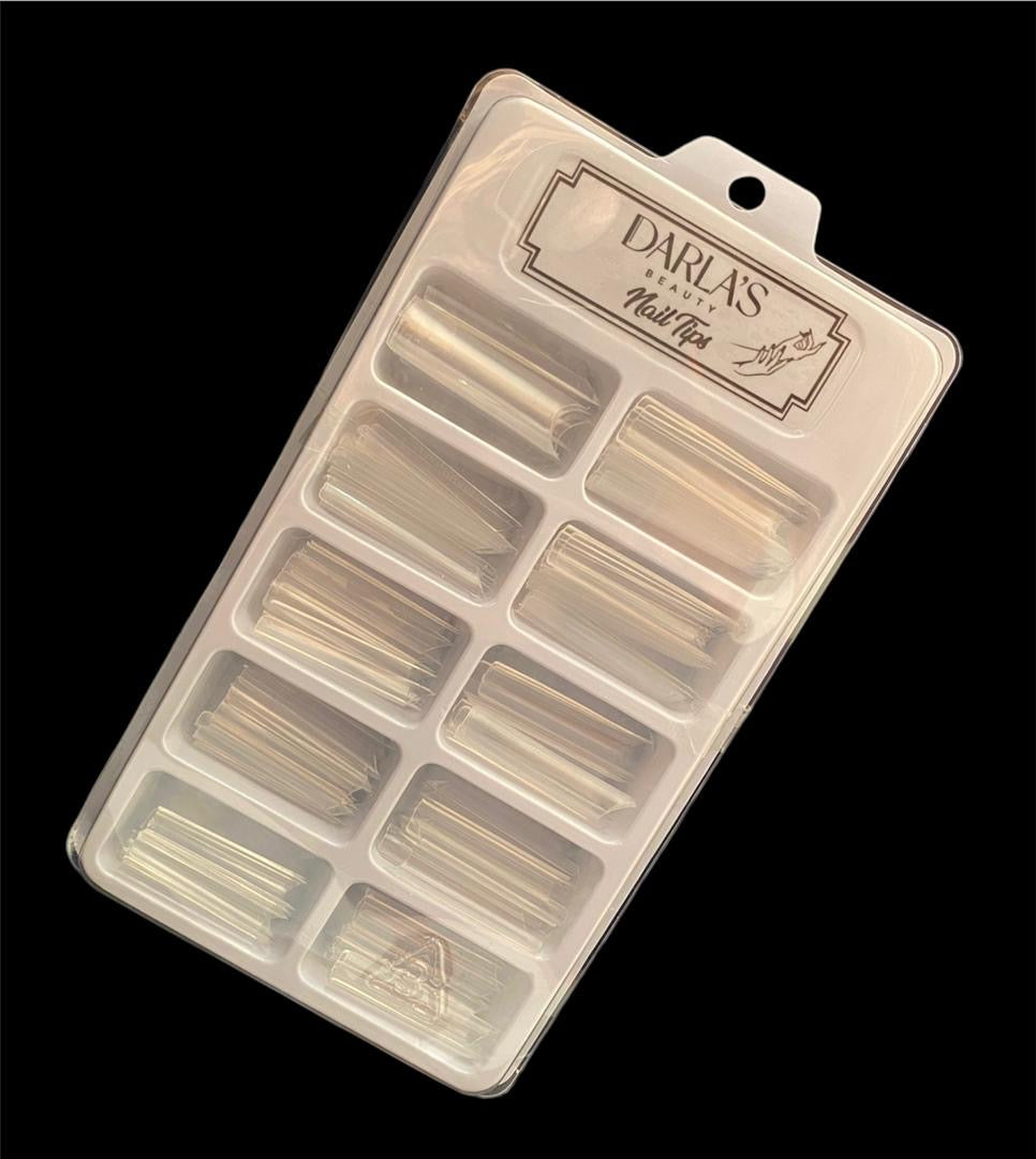 Caja de 100 uñas extra largas modelo Coffin y  Curva C