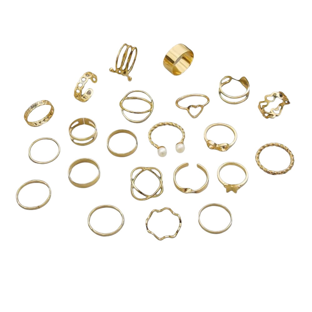 Set de 24 anillos para fotografía de uñas
